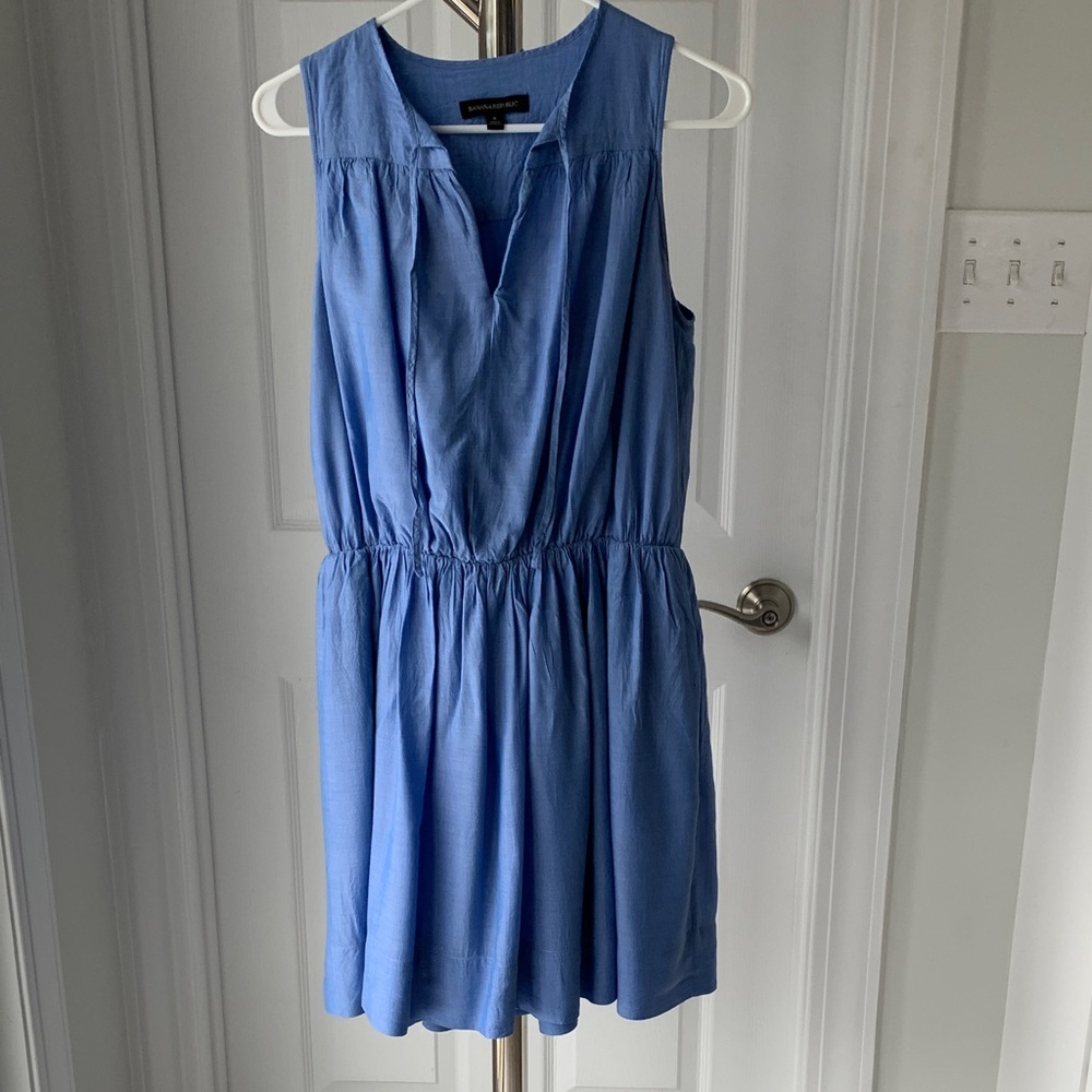 NWOT Banana Republic Elegant Blue Mini Dress, size 8.